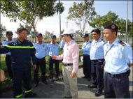 Đội PCCC và đội đào tạo VSIP chuẩn bị cho công tác PCCC